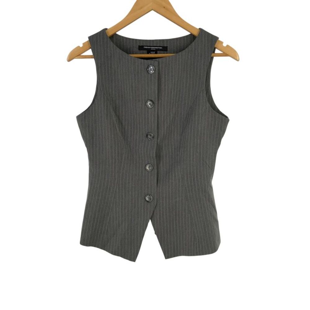 French Connection Minka Pinstripe Basic Gray 4